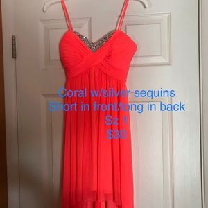 Junior coral dress